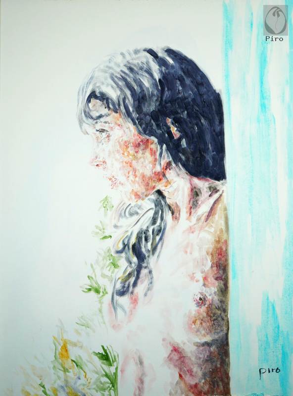 oil on paper - olio su carta di Piro